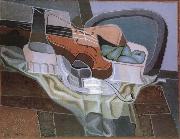 Juan Gris The Still life having table and armchair oil on canvas